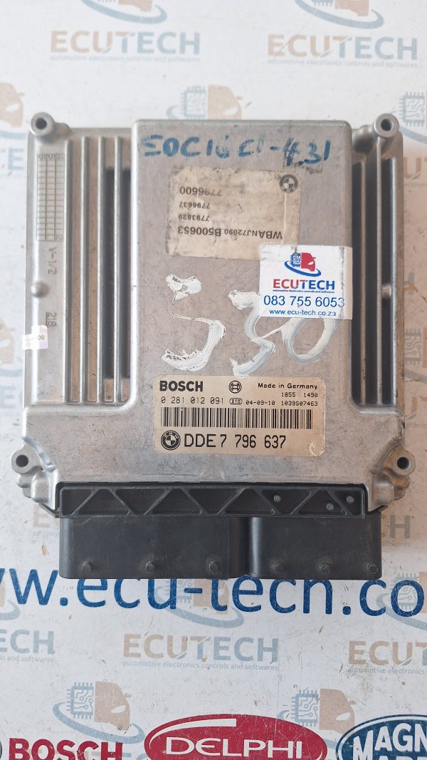 BMW 530d ECU COMPUTER BOX DDE779637 0281012091