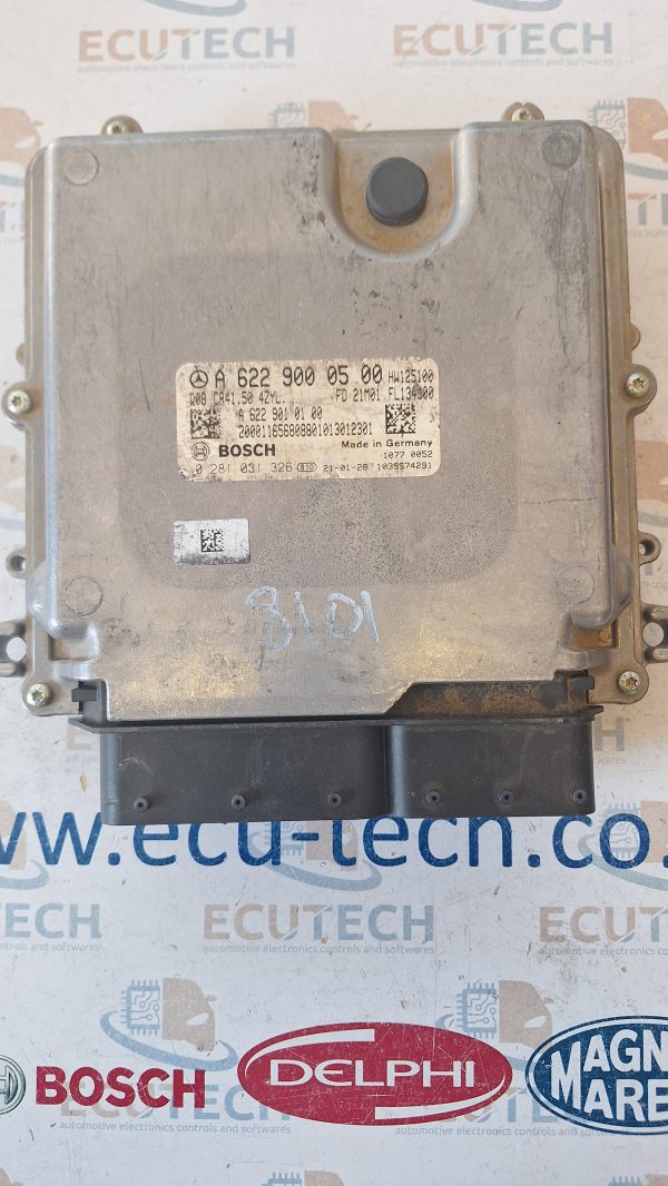 MERCEDES BENZ  A6229000500 0281031326 EDC17C66 1.6D ECU COMPUTER BOX.